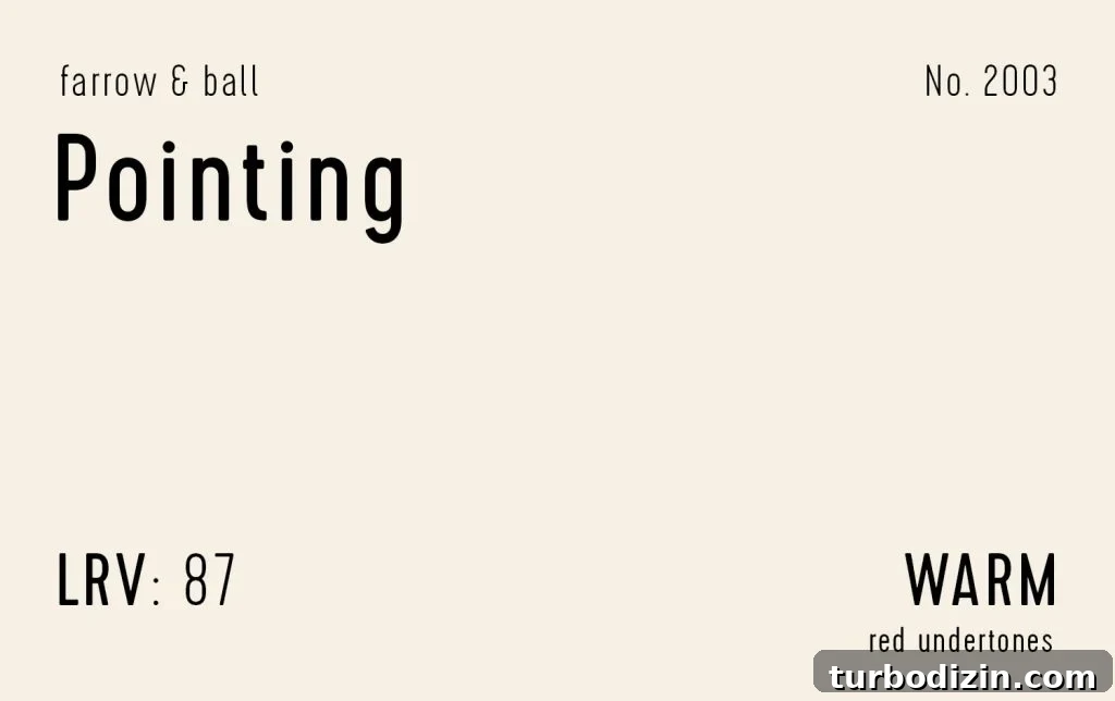 12 Expert-Recommended White Paint Colors for Every Room 25 Farrow And Ball Pointing Swatch With Paint Info LRV Undertone