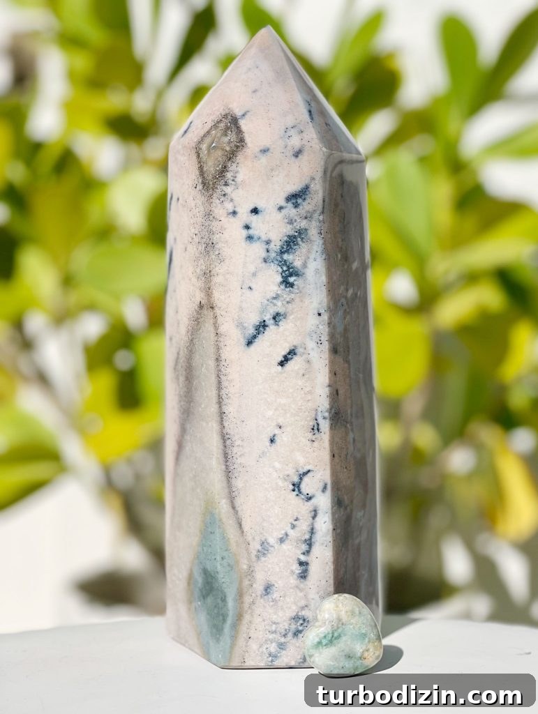 Ocean Jasper Meaning and Healing Properties: Uses & Benefits 3 Ocean Jasper Crystal Tower and Small Polished Heart Stone Together
