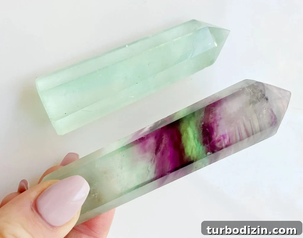 Rainbow Fluorite Meaning and Uses: Healing Properties & Care 3 Fluorite Crystal Points With Rainbow Banding