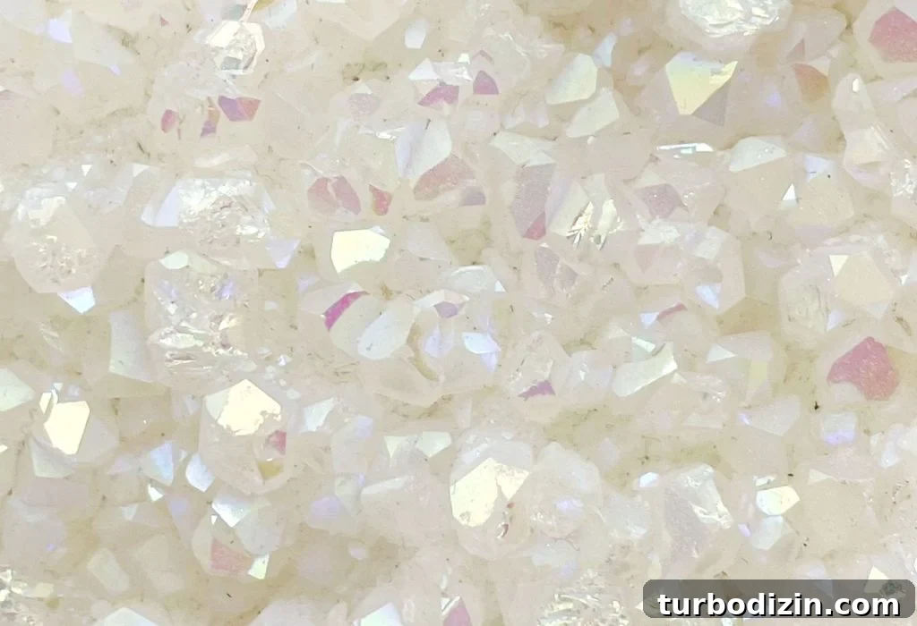 Aura Quartz Crystal Meaning, Properties & Healing Uses 5 Close Up Of Iridescent Pattern Of Aura Quartz Gemstone