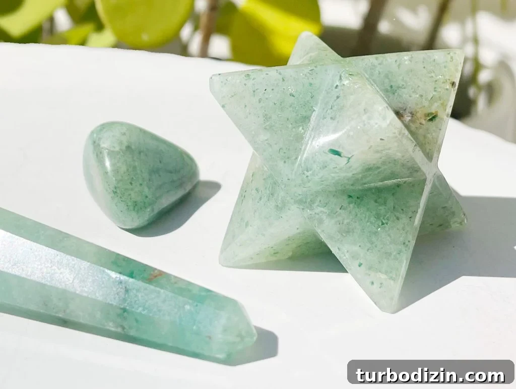 Green Aventurine Meaning & Properties: Uses, Benefits, and Care 2 Close up of green aventurine crystal gemstone collection
