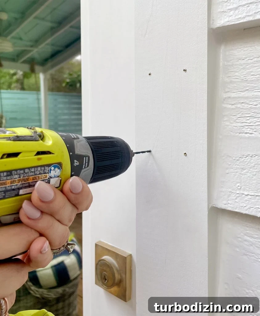 Install Your Ring Doorbell in 5 Simple Steps 9 Drilling Pilot Holes For Ring Video Doorbell