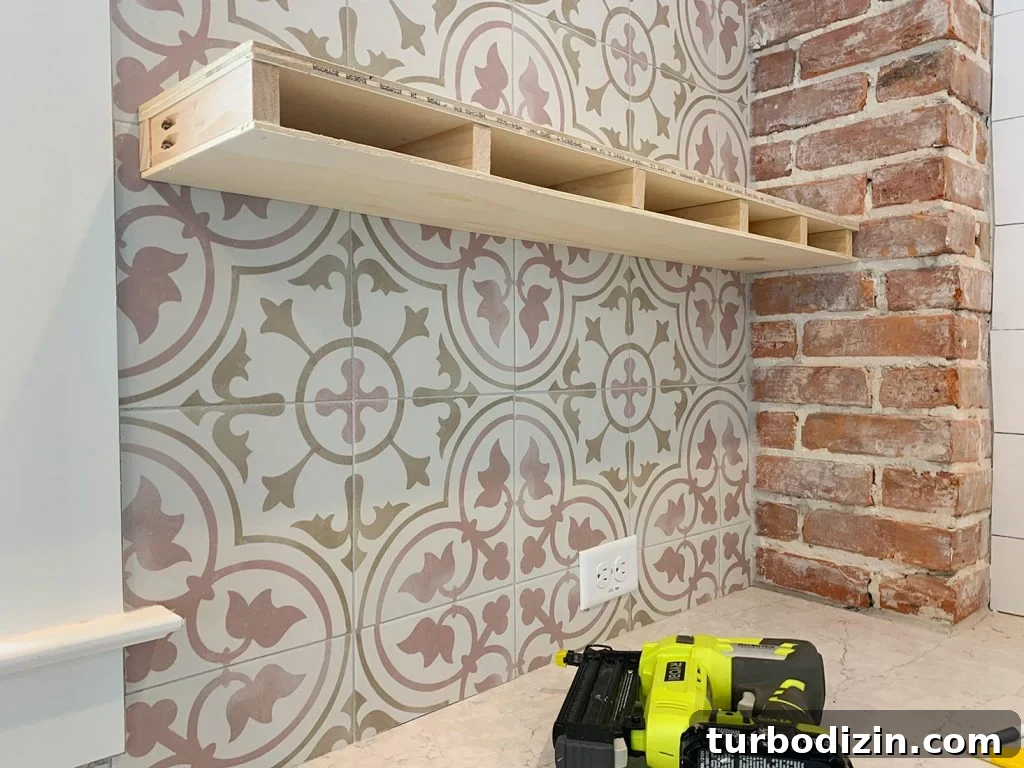 How to Install Floating Kitchen Shelves: Step-by-Step Guide 4 View Of Floating Kitchen Shelf With Plywood Top and Bottom Attached