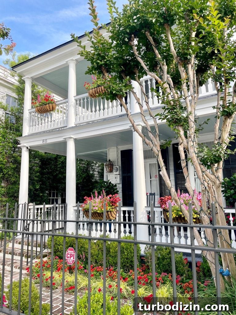 Top 12 Haint Blue Paint Colors for Southern Porches 5 Historic Home With Window Boxes In Charleston South Carolina
