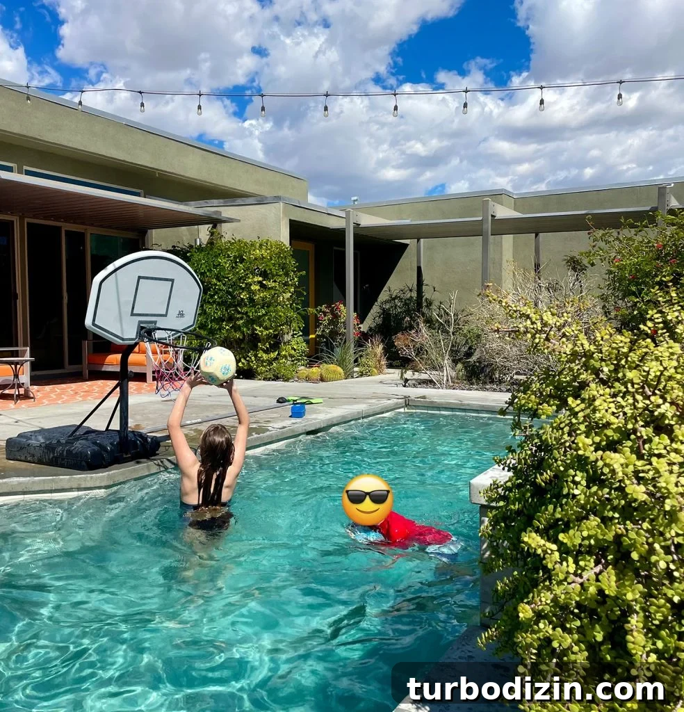Family Weekend Guide to Palm Springs With Kids 7 Kids Playing In Airbnb Pool In Palm Springs