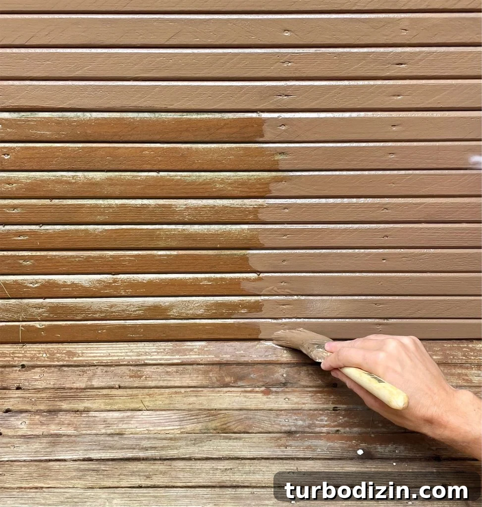 Applying Behr Solid Stain With Brush On Outdoor Shower
