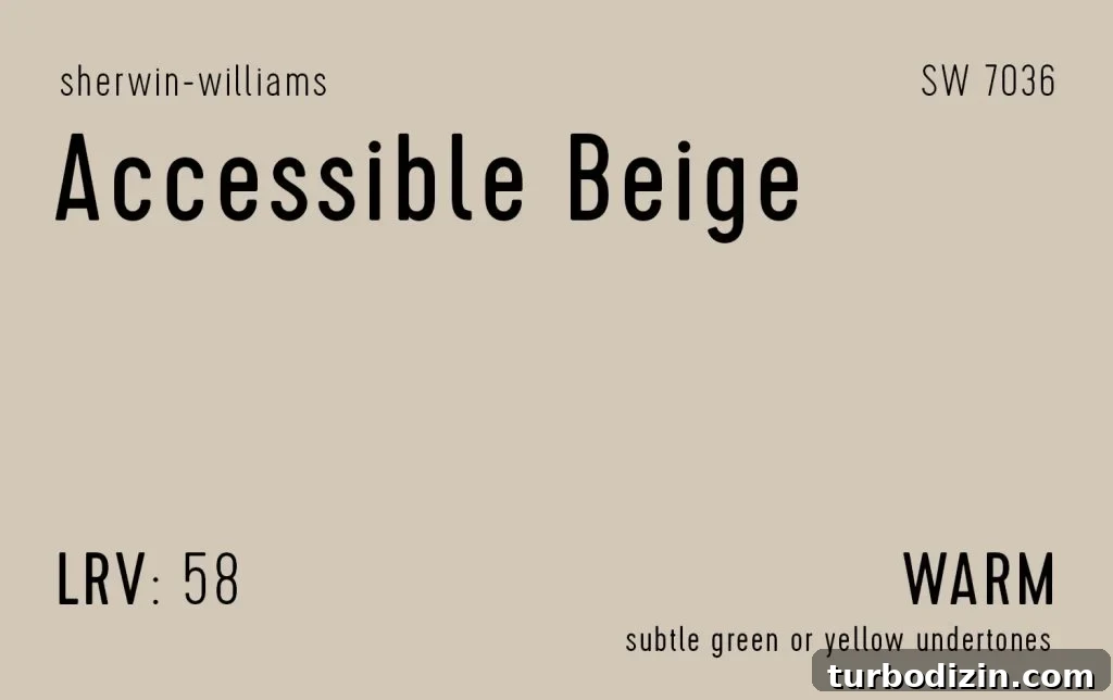 9 Expert-Recommended Greige Paint Colors You’ll Love 15 Sherwin-Williams Accessible Beige Information Swatch