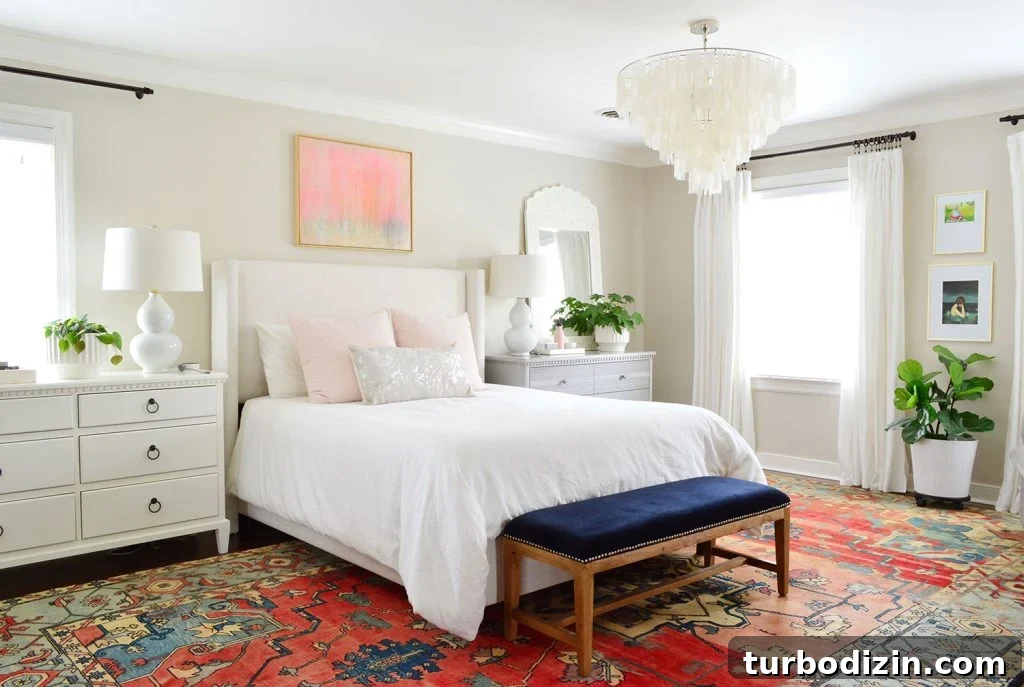9 Expert-Recommended Greige Paint Colors You’ll Love 3 Traditional Bedroom With Capiz Light Fixture And Edgecomb Gray Walls