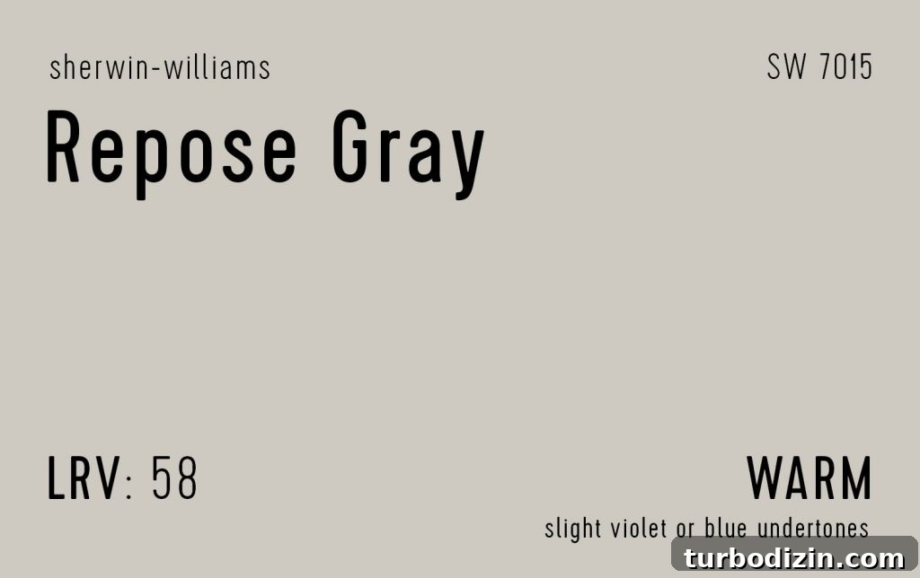 9 Expert-Recommended Greige Paint Colors You’ll Love 18 Sherwin-Williams Repose Gray Information Swatch