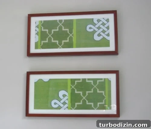guestbedroomnewart Close-up of new green graphic art