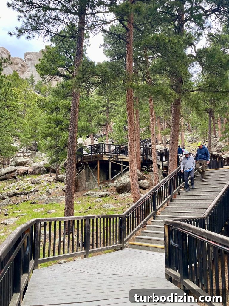 South Dakota Summer Road Trip: Top Sights & Itinerary Ideas 18 Hiking stairs at Mount Rushmore National Memorial South Dakota