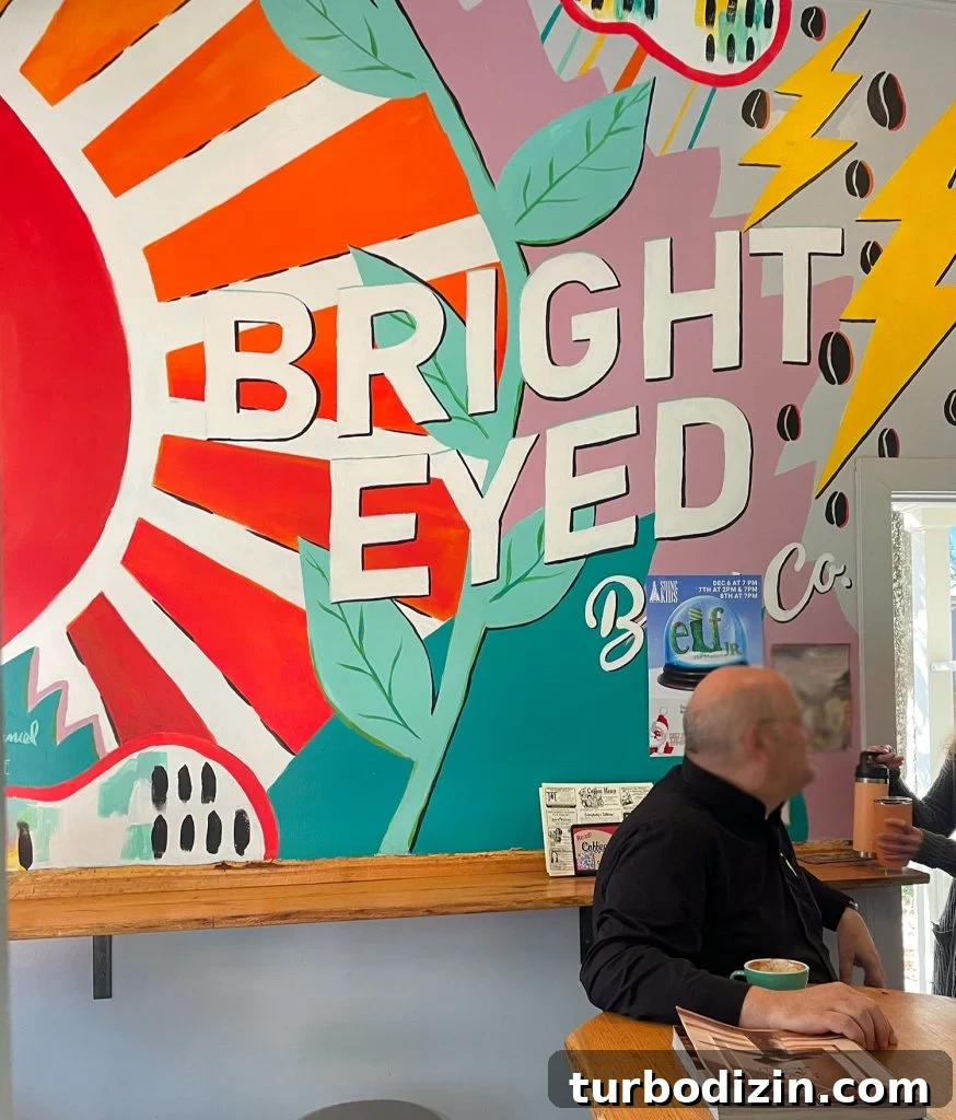 Weekend Escape to Ocean Springs: Coastal Things to Do and See 12 Interior Mural of Bright Eyed Coffee Shop In Ocean Springs Mississippi