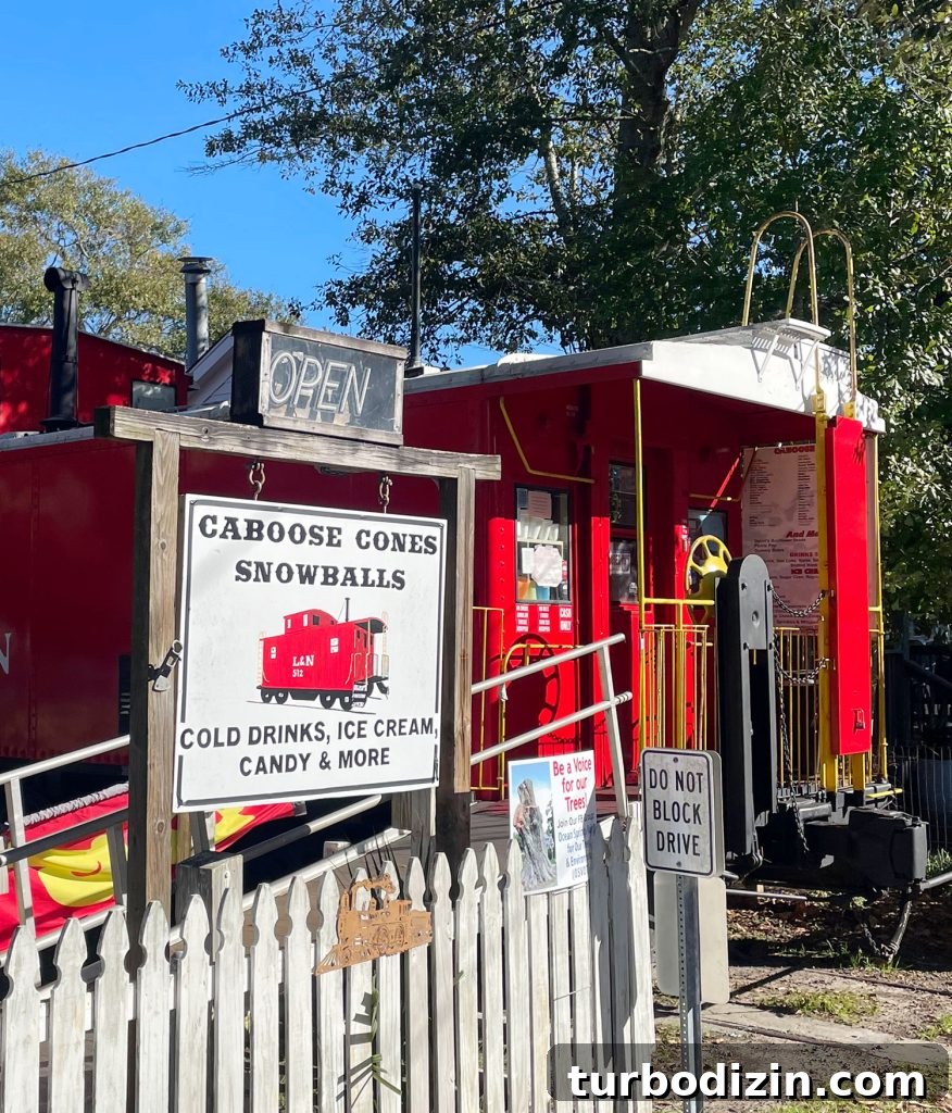 Weekend Escape to Ocean Springs: Coastal Things to Do and See 18 Exterior of Caboose Cones Snowballs In Ocean Springs Mississippi