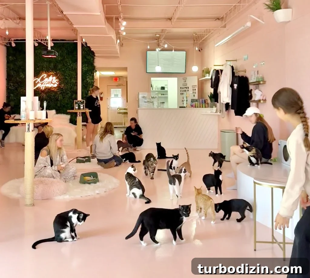 Cats and Caffiene Cat Cafe Filled With Cats