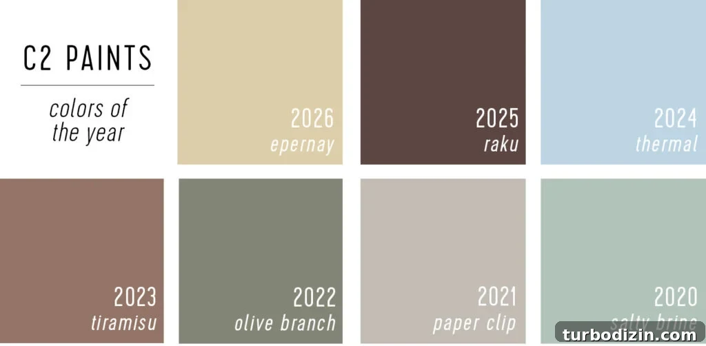 Every 2026 Color of the Year: A Complete Guide to 2026 Hues 31 C2 Paint Color of the Year Selections 2020 Through 2026