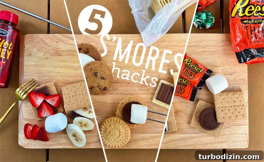 5 Creative S'mores Upgrades — Including Savory S'mores! 2 5 Upgrades Smores Hacks Shown On Table With Fun Ingredients