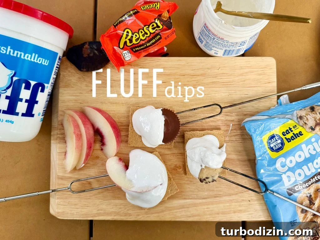 5 Creative S'mores Upgrades — Including Savory S'mores! 15 Upraded Smores With Marshmallow Fluff Dips with Peaches Cookie Dough and Reeses Peanut Butter