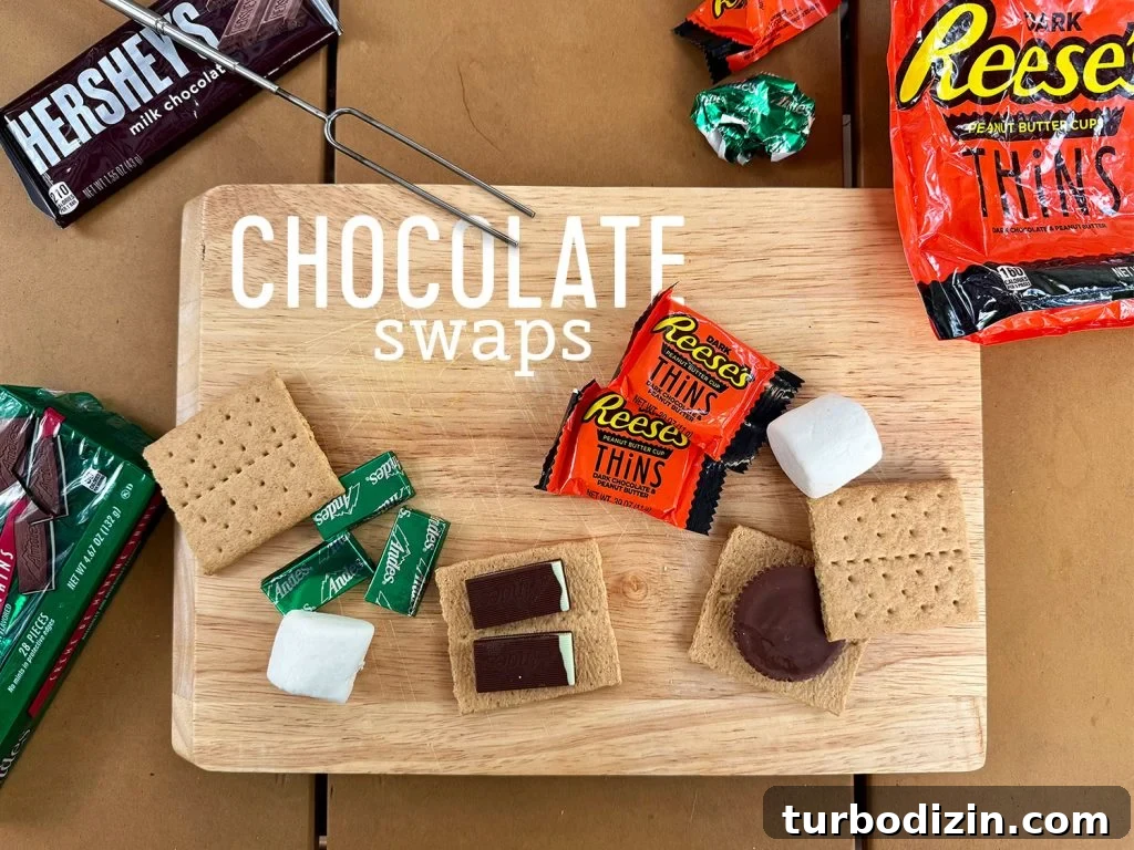 5 Creative S'mores Upgrades — Including Savory S'mores! 9 Upraded Smores With Chocolate Alternatives Like Andes Mints And Dark Reeses Peanut Butter Cup Things