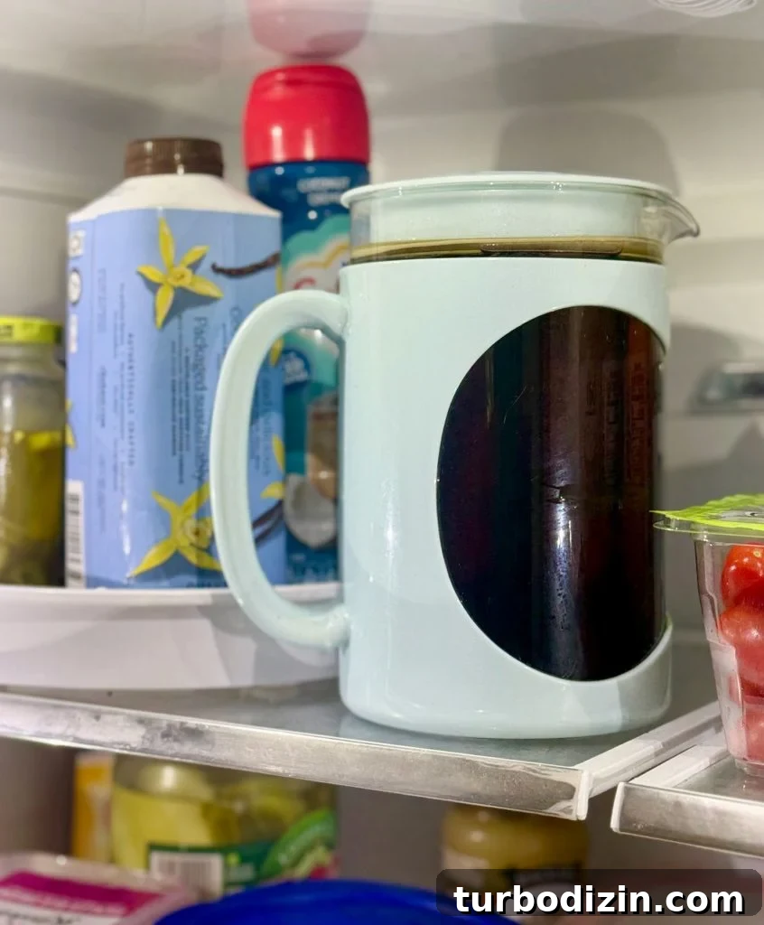 Cold Brew Coffee at Home: Step-by-Step Guide for Smooth Flavor 9 Jug Of Cold Brew In Refrigerator