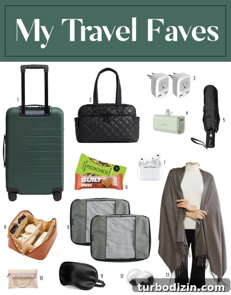 Packing Light for Italy: My Proven Minimalist Travel Wardrobe 14 Moodboard of Favorite Travel Essentials Bags Packing Cubes Tech Organizers