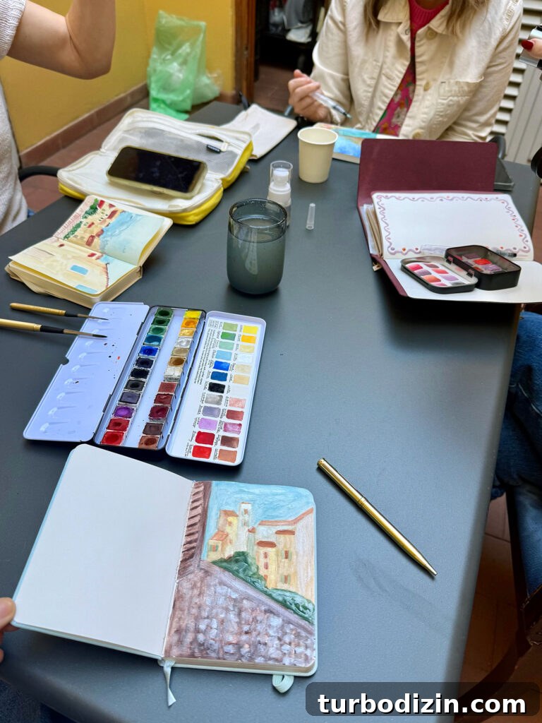 Girls' Weekend in Italy: Top Tips and Itinerary for a Memorable Trip 4 Florence Italy Girls Painting Watercolor on Hotel Roof