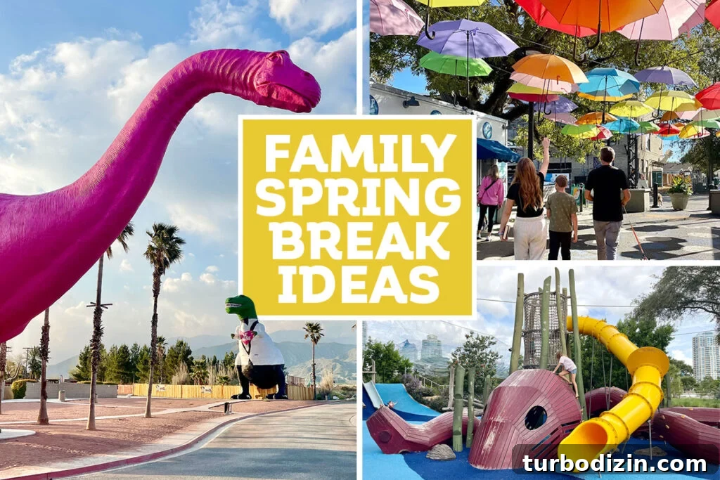 Top Spring Break Destinations for Family Vacations 2 Family Spring Break Ideas with Palm Springs Umbrellas and Playground