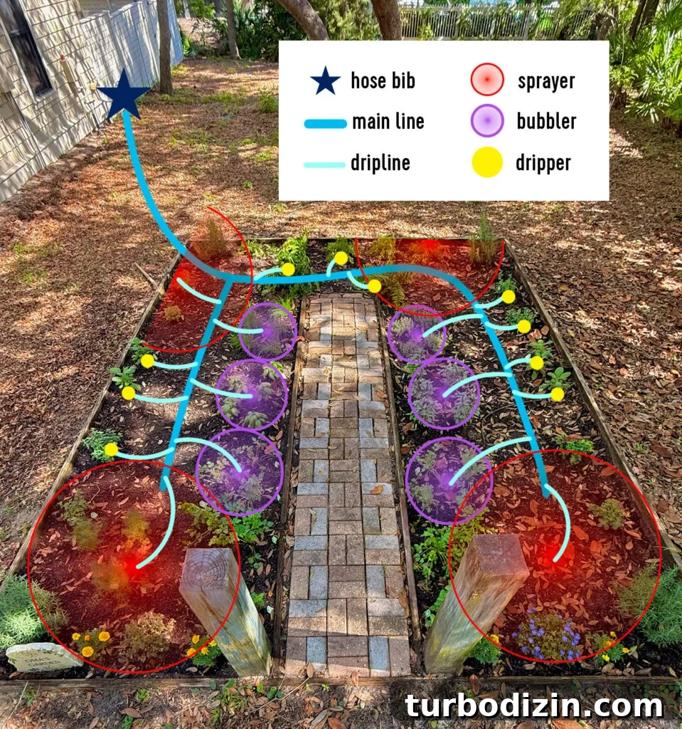 Step-by-Step Guide to Installing a Drip Irrigation System 11 Map of Drip Irrigation System With Key