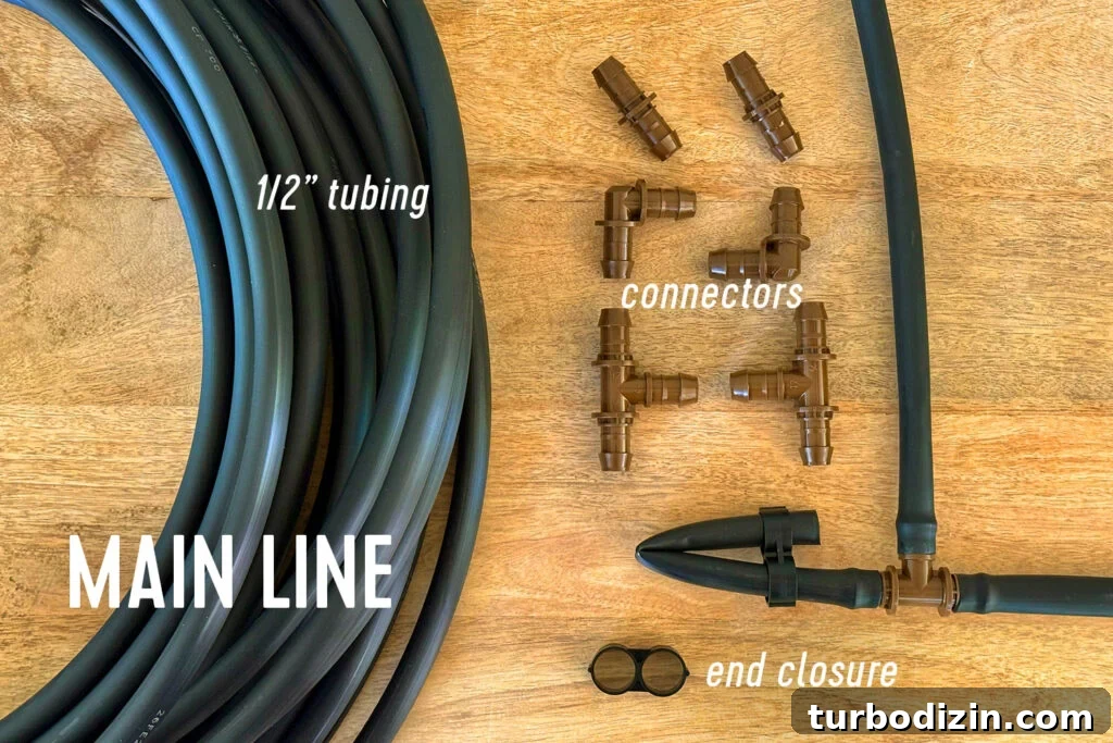 Step-by-Step Guide to Installing a Drip Irrigation System 7 Main Line Tubes And Connectors for Drip Irrigation System