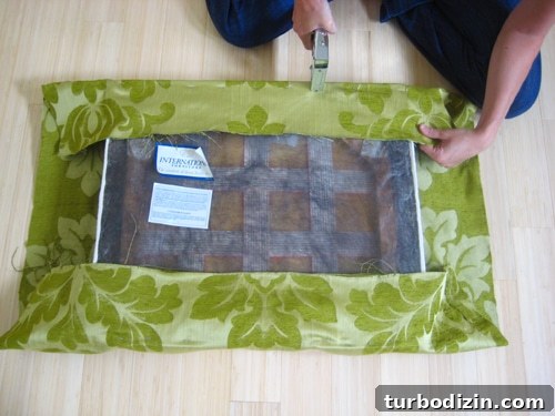 Stapling fabric to chair seat