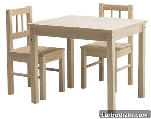 Paint Transformations: How to Refinish a Kids’ Table and Chairs 2 Ikea kids table before makeover