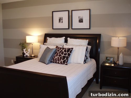 Painted Wall Stripes for Bedroom and Bathroom Ideas 3 Bedroom after stripes