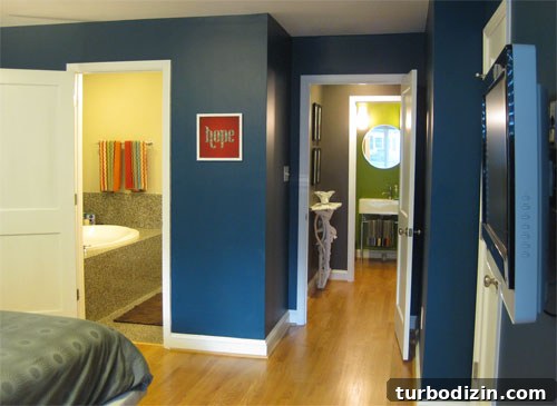 Modern Eco-Friendly Home for Sale in Richmond, VA 12 Blue bedroom with green glimpses