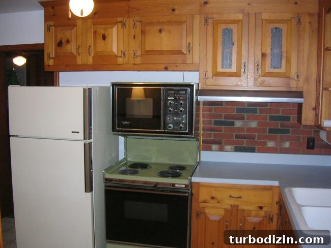 Inside Our Major Project: Goals, Timeline & Key Outcomes 2 Old kitchen with wood paneling and dated décor