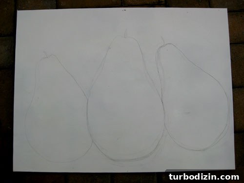 DIY Pear Painting: Step-by-Step Guide for a Charming Art Project 6 Pencil-sketched pears on canvas