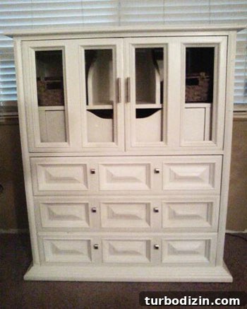 How to Paint an Old Wood Cabinet White: Step-by-Step Guide 3 Hutch after makeover