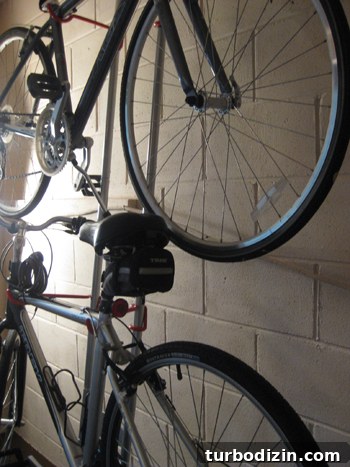 How to Hang Bikes on a Basement Wall: Step-by-Step Guide 5 Vertical bike rack with two bikes