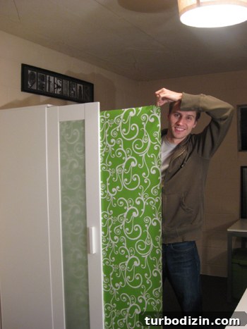How to Add Decorative Gift Wrap to Clear Glass Doors 11 Wrapping paper panels