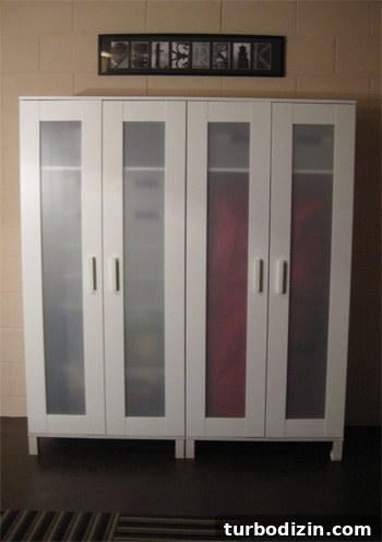 How to Add Decorative Gift Wrap to Clear Glass Doors 10 Doors showing contents