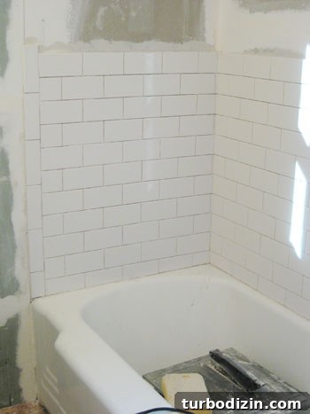 Overheard Conversations That Sparked a Viral Moment 4 Subway tile installation phase one