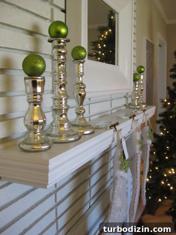 Candlesticks topped with ornaments