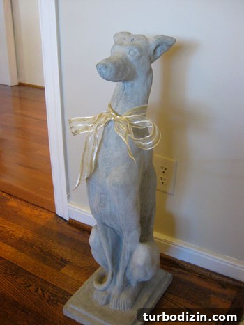 Decorated faux animal with ribbon