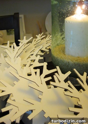 Close-up of wreath centerpiece with candle