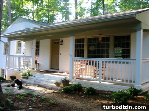 Stunning Porch with Limed Brick and Glass Front Door Ideas 3 House after limewashing in progress