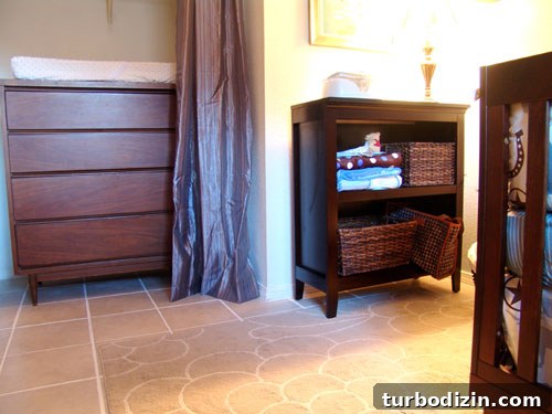Blue Nursery Ideas: Floating Shelves and Soft Blue Paint for Baby Boy 5 Nursery corner