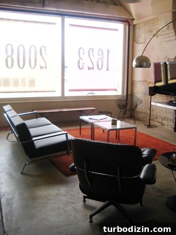 client-seating-area Ansel and Peter in front of the studio
