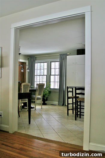 Zinc topped island and breakfast nook
