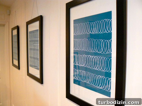 Create Bold Graphic Art Prints Using Paint Pens 5 Framed blue artwork 4