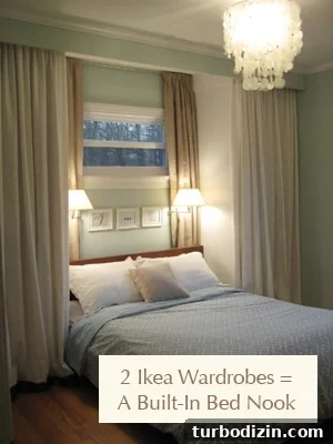 Built-In Bed Nook with IKEA Wardrobes for Extra Storage 2 ikea-wardrobe-hack-built-in-bed-nook-extra-closets