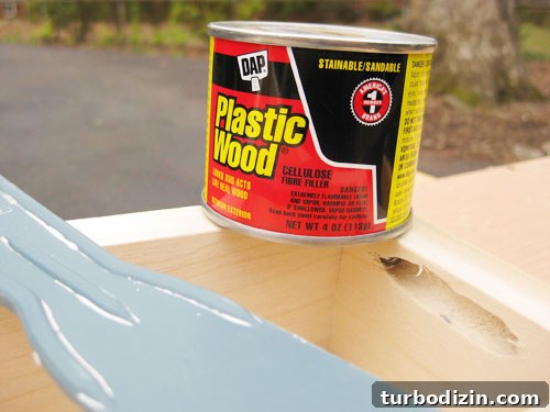 DIY Wall-Mounted Bookshelves for a Nursery: Step-by-Step Guide 13 Sanded and filled holes