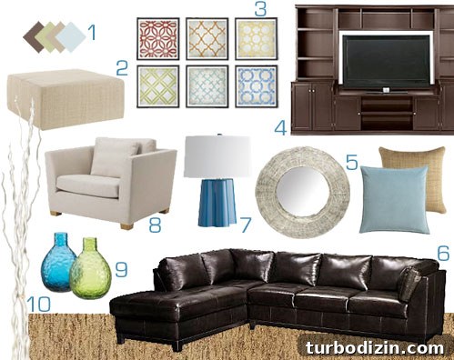 Mood board for living room